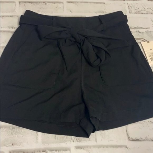 A New Day Belted Tie Waist Shorts, Black - Picture 4 of 5